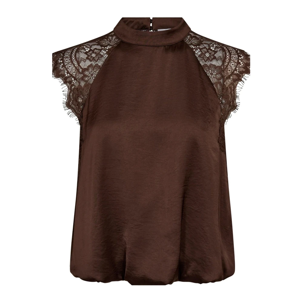 Co'couture Brown Blouses, Female, Xl, Mercy Mesh O-Blouse