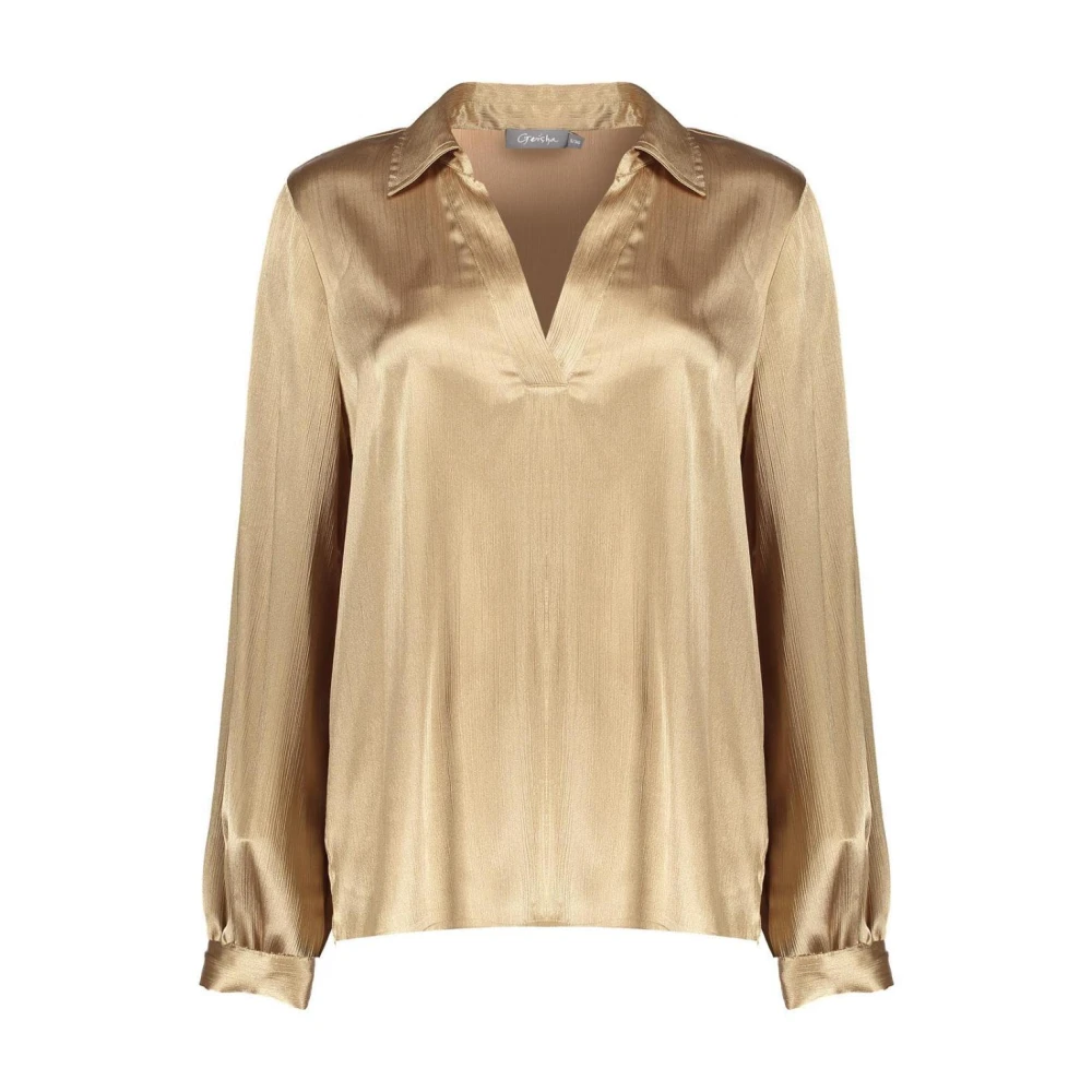 Geisha Satin Blouse Zand Yellow Dames