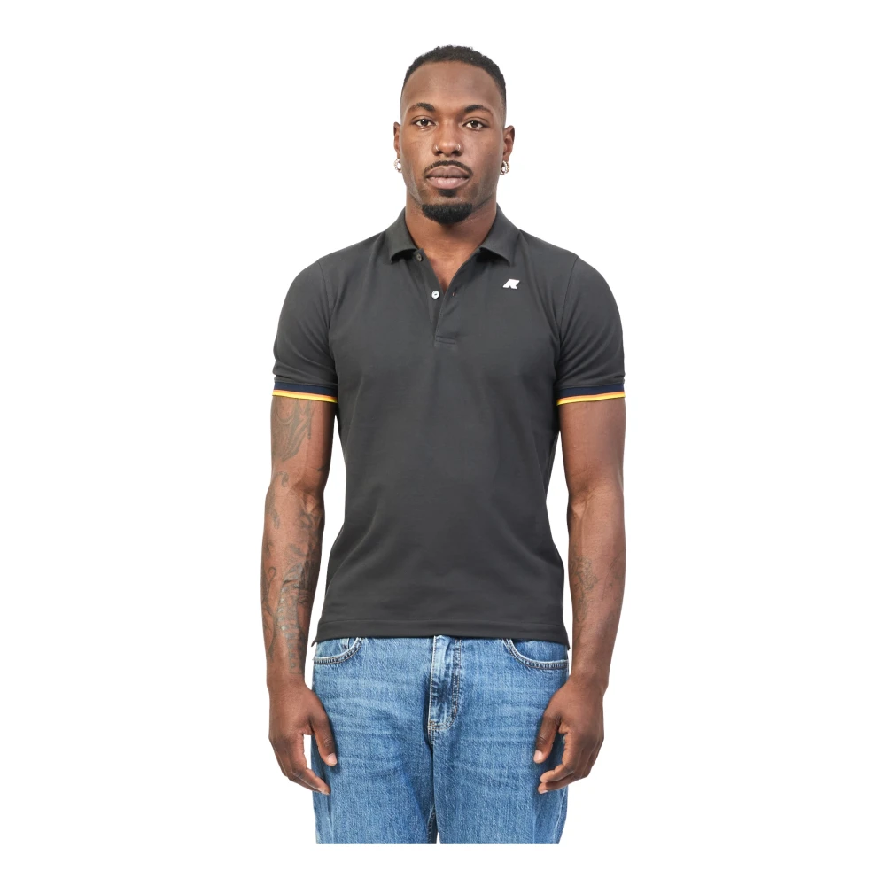 K-way Stretch Katoenen Poloshirt Vincent Black Heren