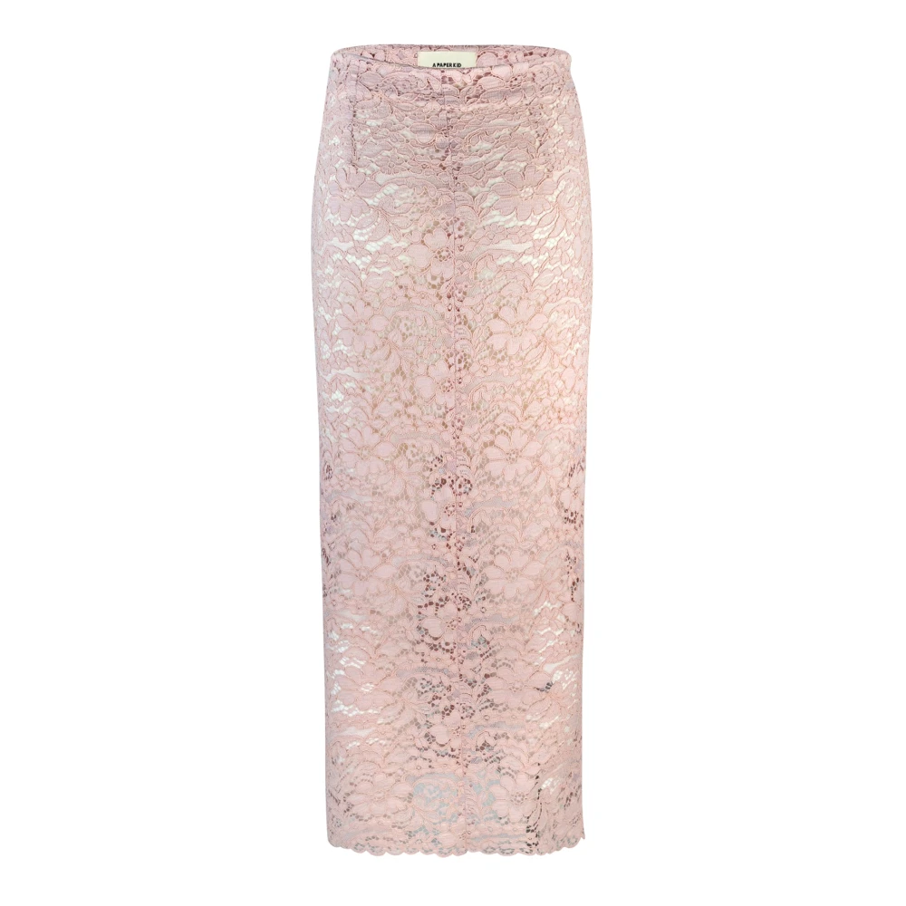 A Paper Kid Roze Rok Hoge Taille Ritssluiting Pink Dames