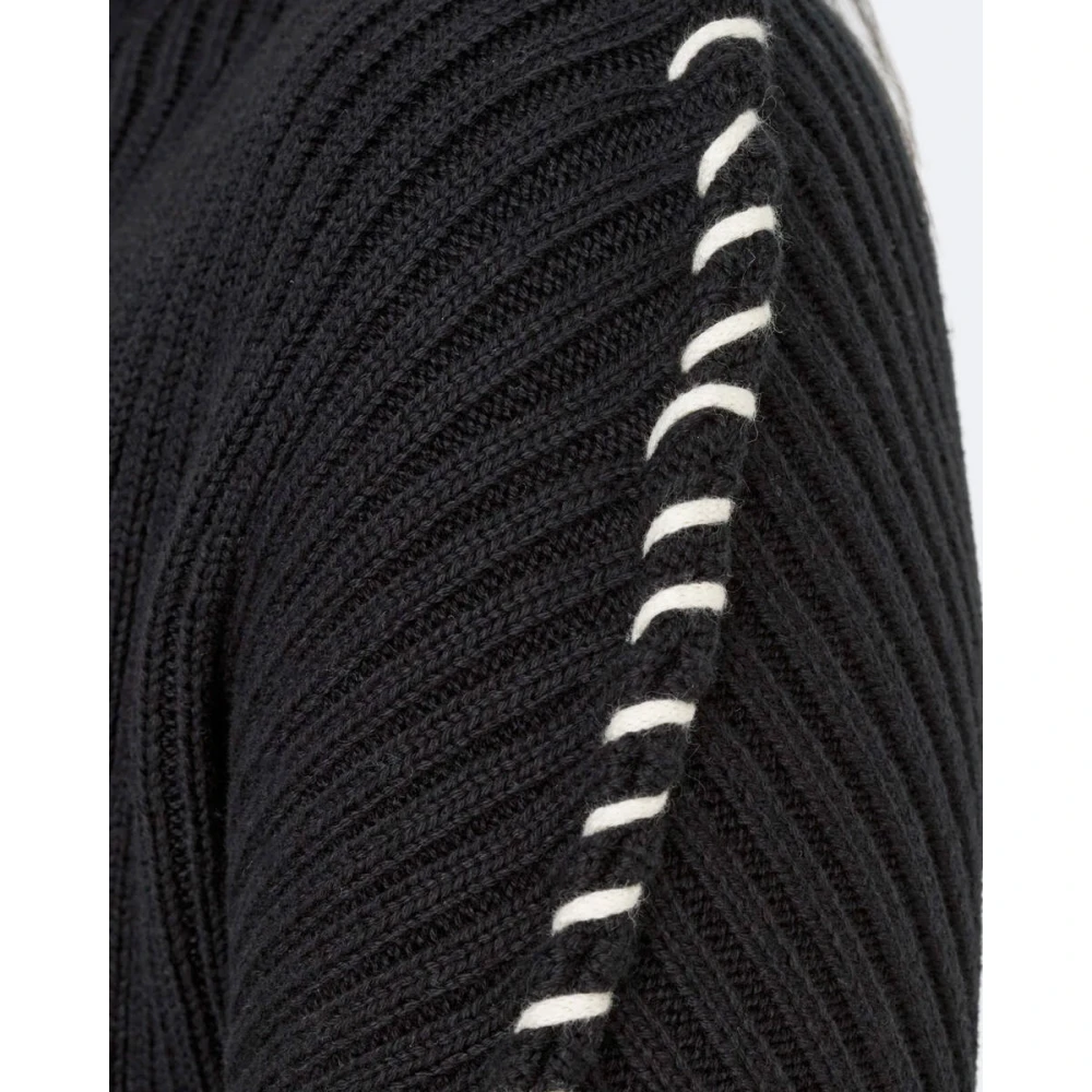 Only Hoge hals contrast pullover trui Black Dames