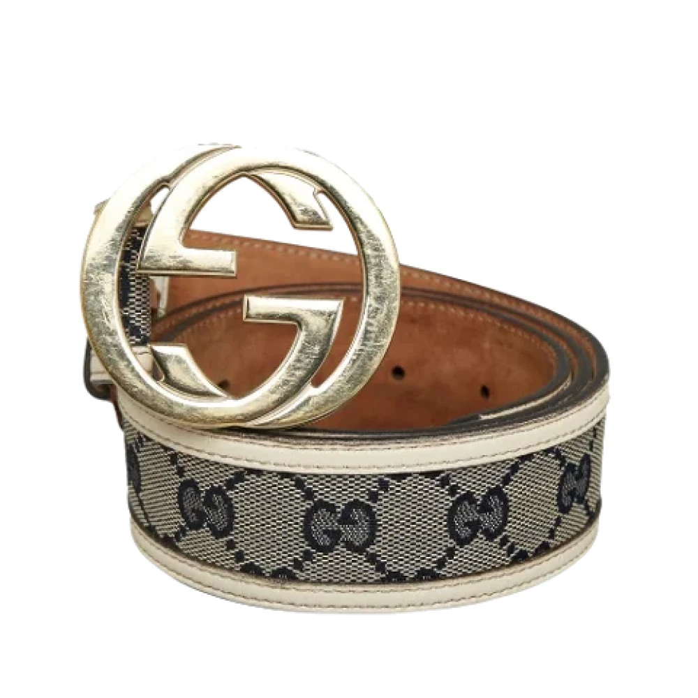 Gucci Vintage Pre-owned Canvas belts Gray Dames