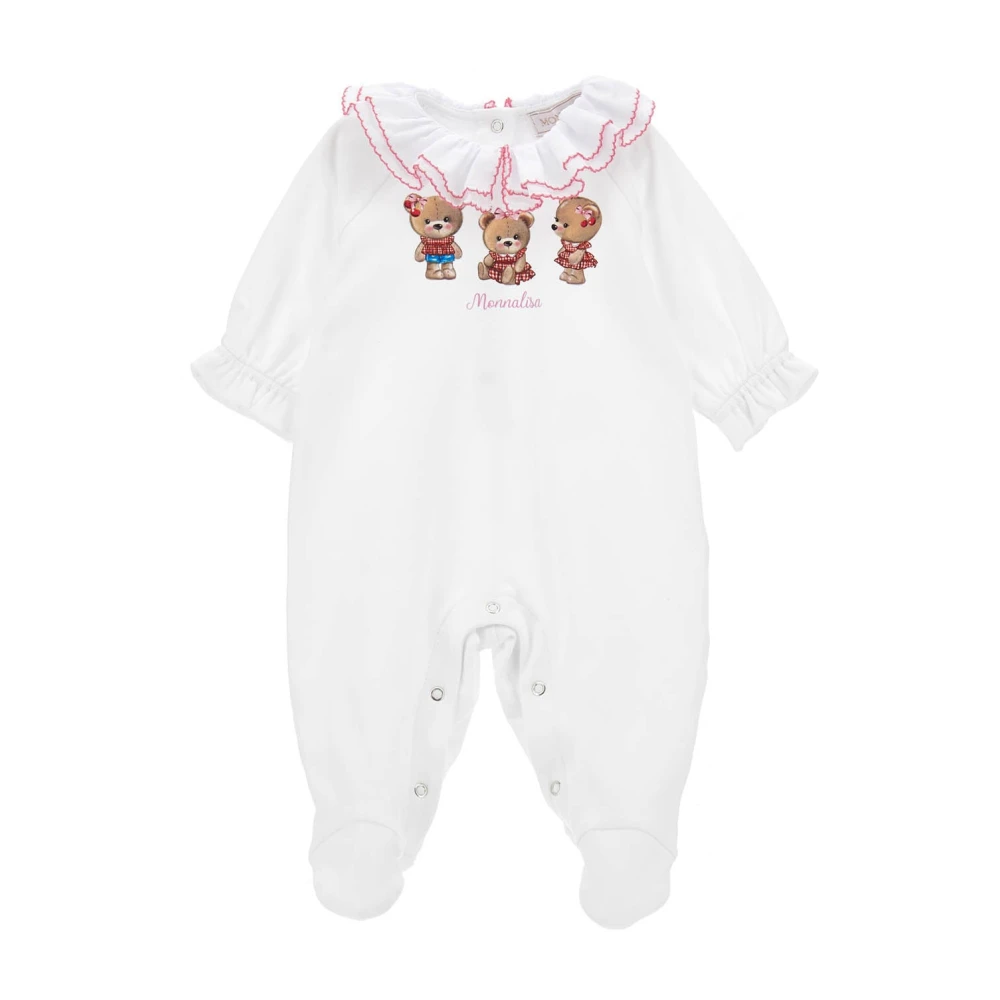 Monnalisa Boys White Bodies & Sets, 1 M, Cotton Romper