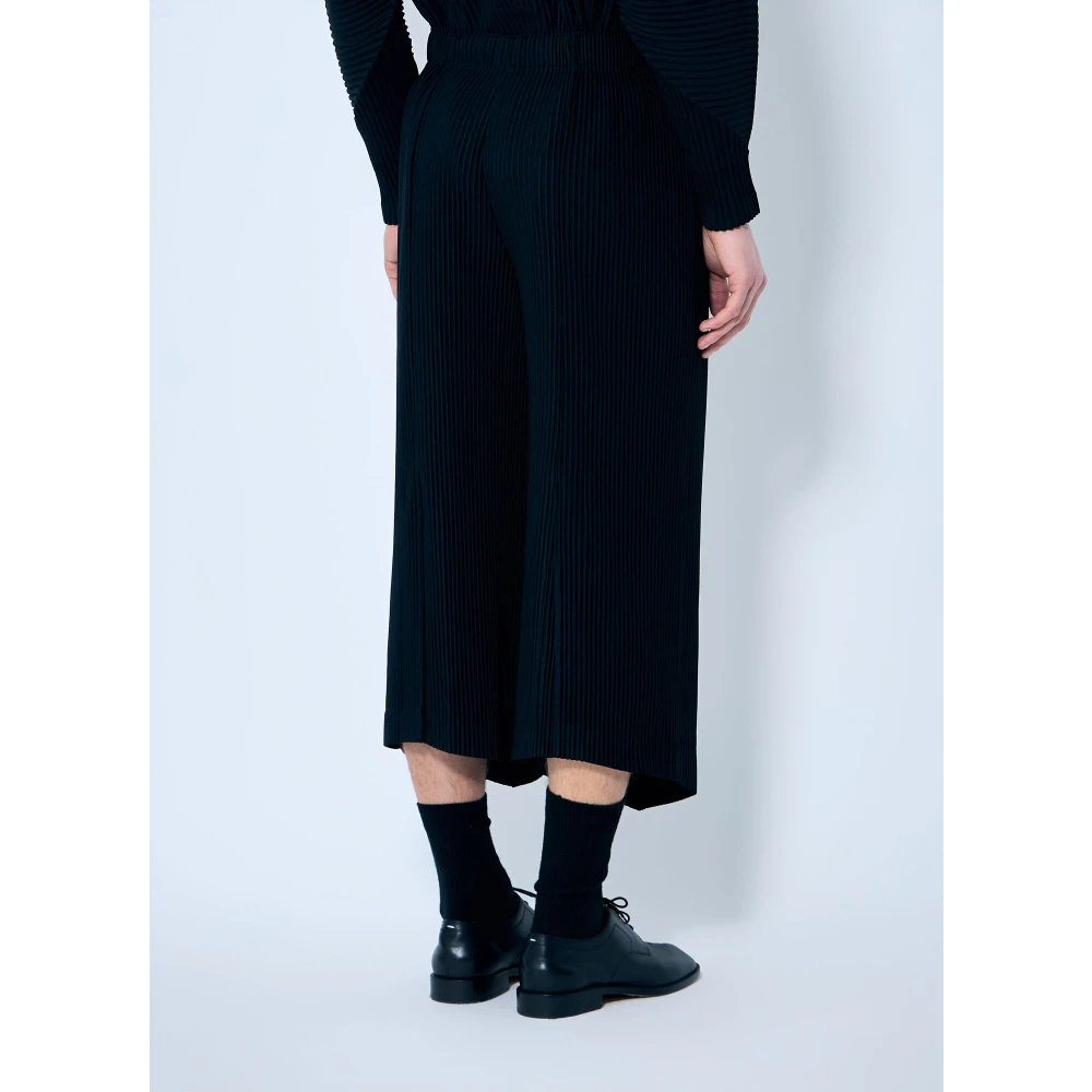 Issey Miyake Geplooide Cropped Broek Black Heren