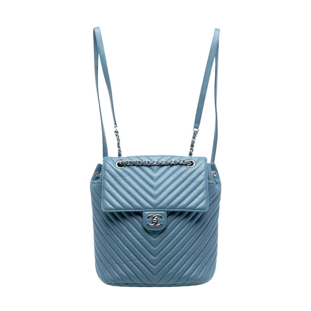 Chanel Vintage Women's Blue Pre-Owned Convertible Backpack