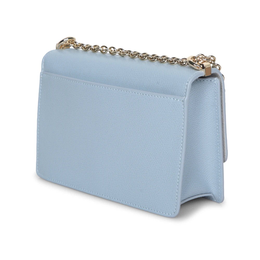 Furla Elegante Zilveren Ketting Schouderband Handtas Blue Dames