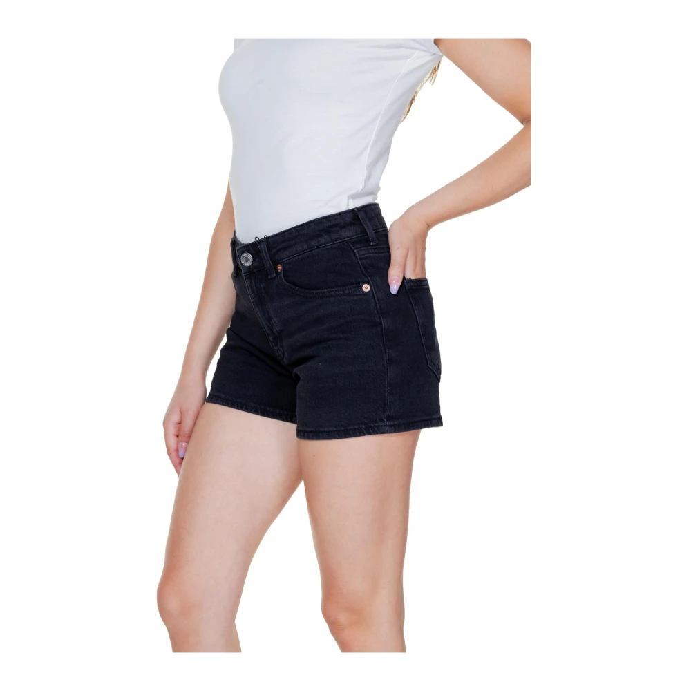 Vero Moda Zwarte High Waist Denim Shorts Black Dames