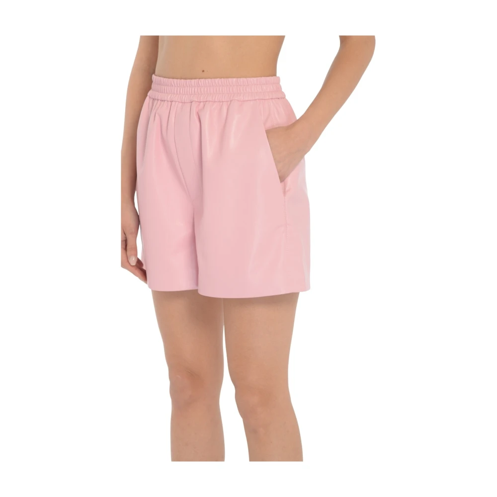 Nanushka Brenna Vegan Leren Shorts Pink Dames