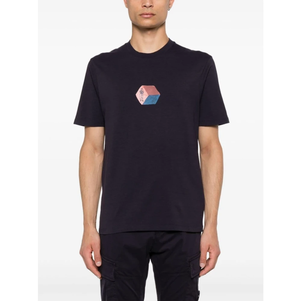 C.P. Company Korte Mouw Grafische Print T-shirt Blue Heren
