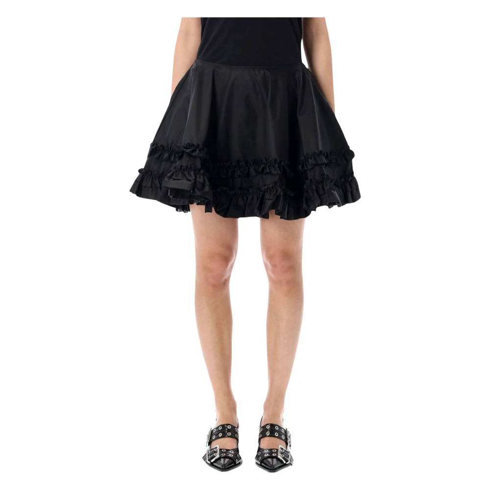 Ganni Women's Black Mini Skirt Duchesse - Short Skirts - Xs - Skirts