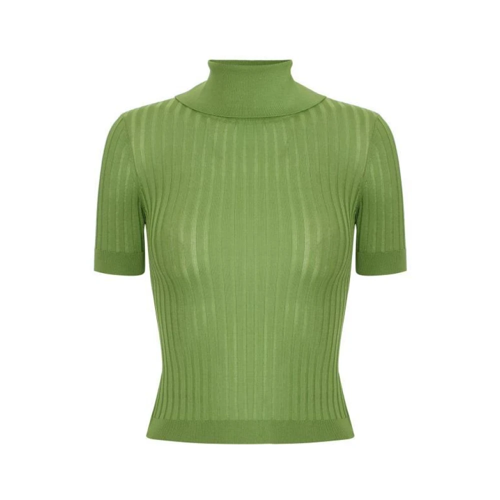 Elisabetta Franchi Grön Sheer Knit Top