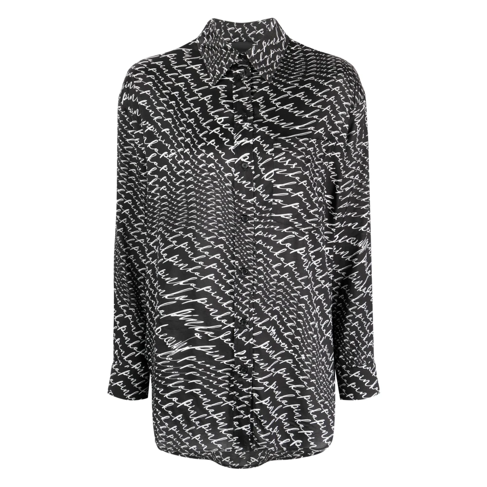 Pinko Women's Black Shirts, M, Elegant Long Sleeve Shirt