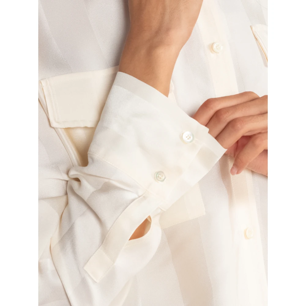 Semicouture Gestreepte cady shirt in beige Dames