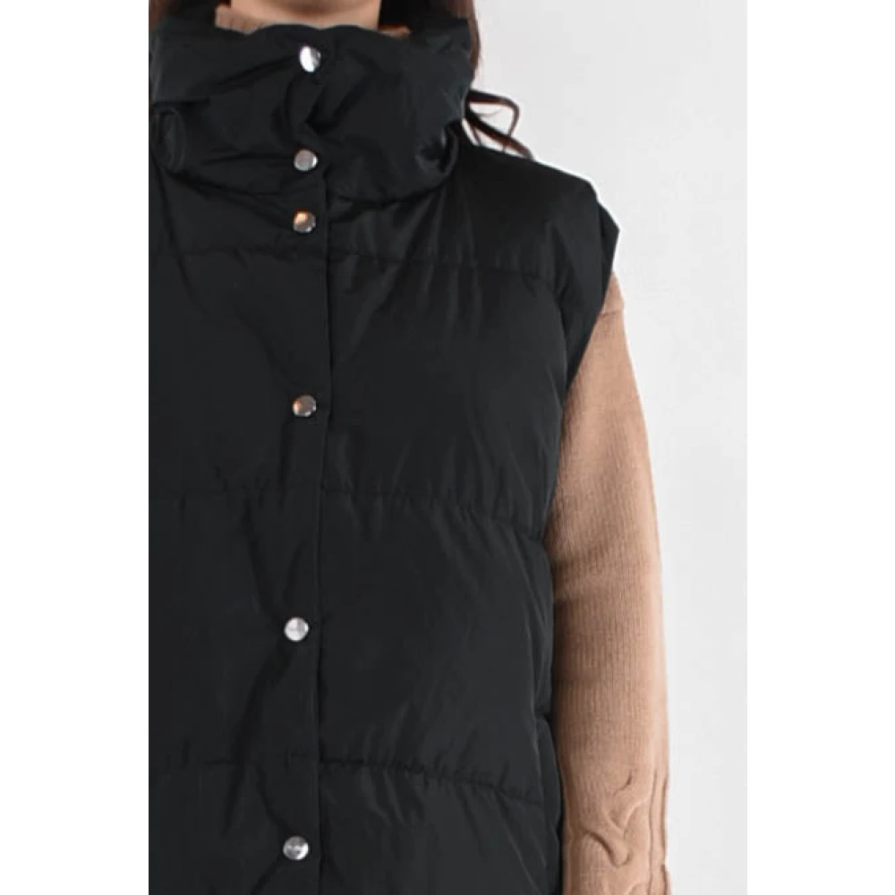 Max Mara Omkeerbare gewatteerde gilet met hoge kraag Black Dames