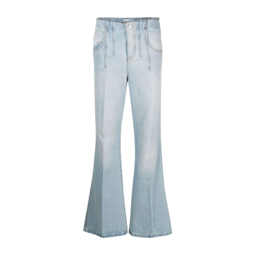 Victoria Beckham Slitna Flare Jeans i Ljusblå Blue, Dam