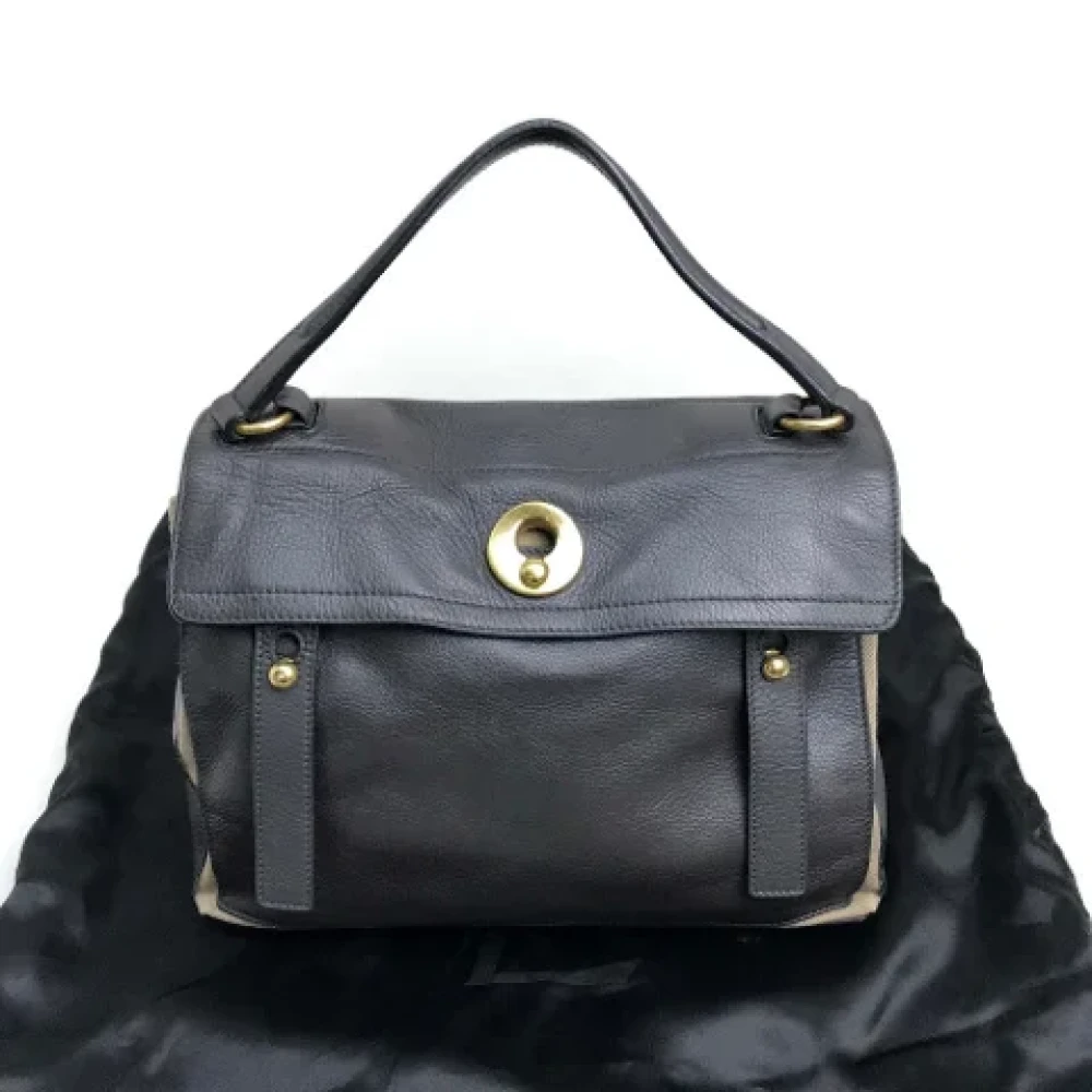 Yves Saint Laurent Vintage Pre-owned Cotton handbags Black Dames