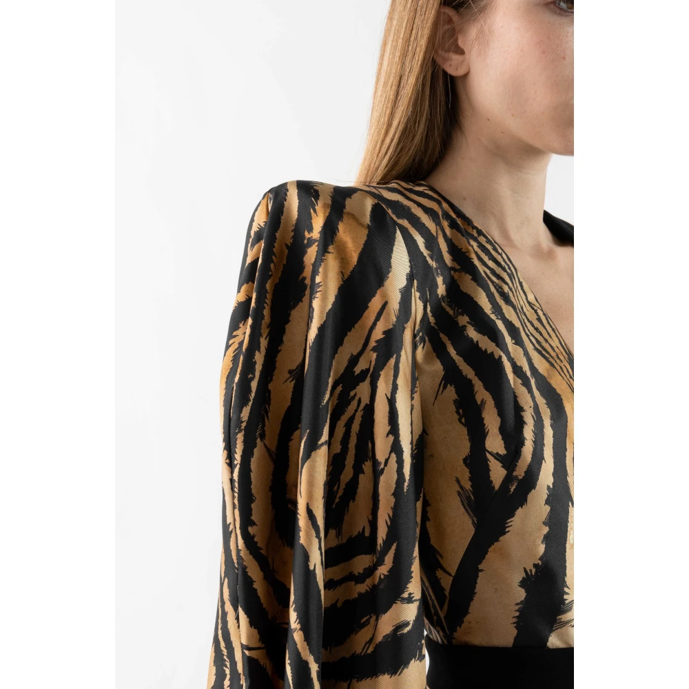 Roberto Cavalli Zijden Mini Jurk Beige Dames