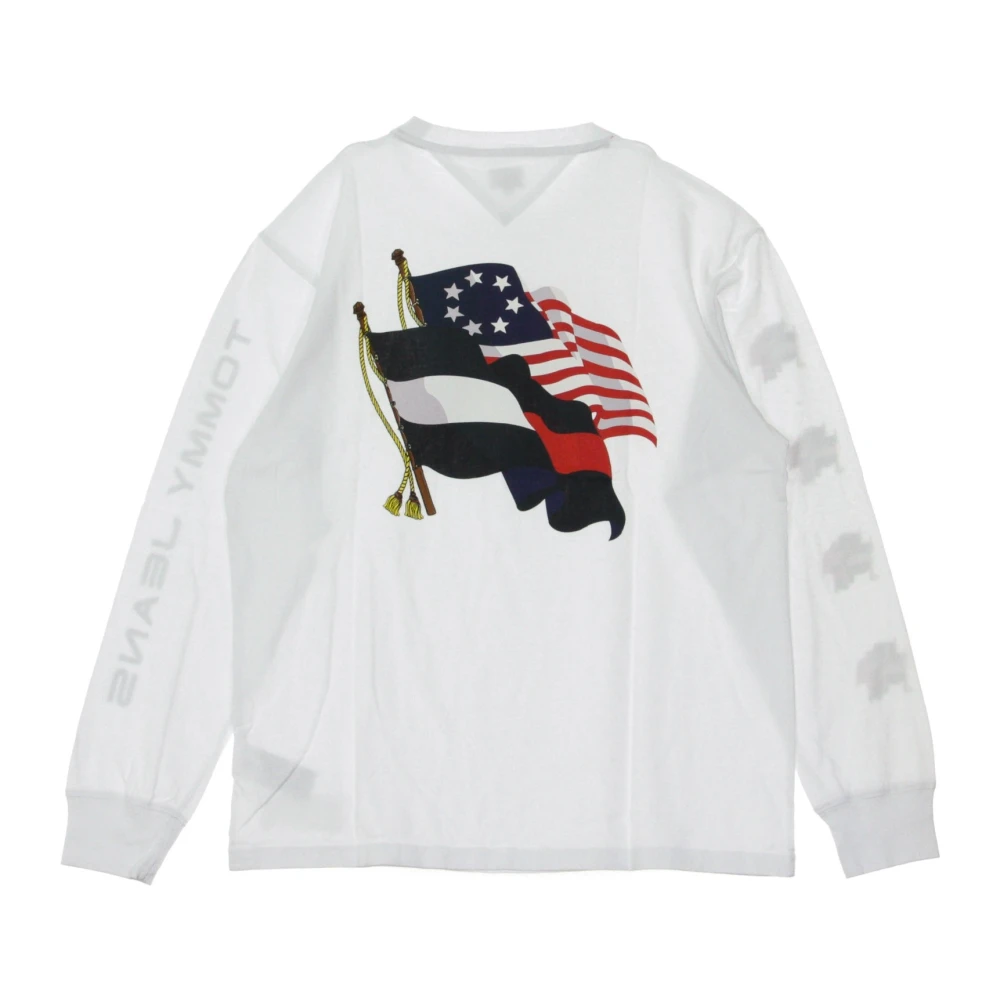 Tommy Hilfiger Vlag Lange Mouw T-shirt Cloud Dancer White Heren