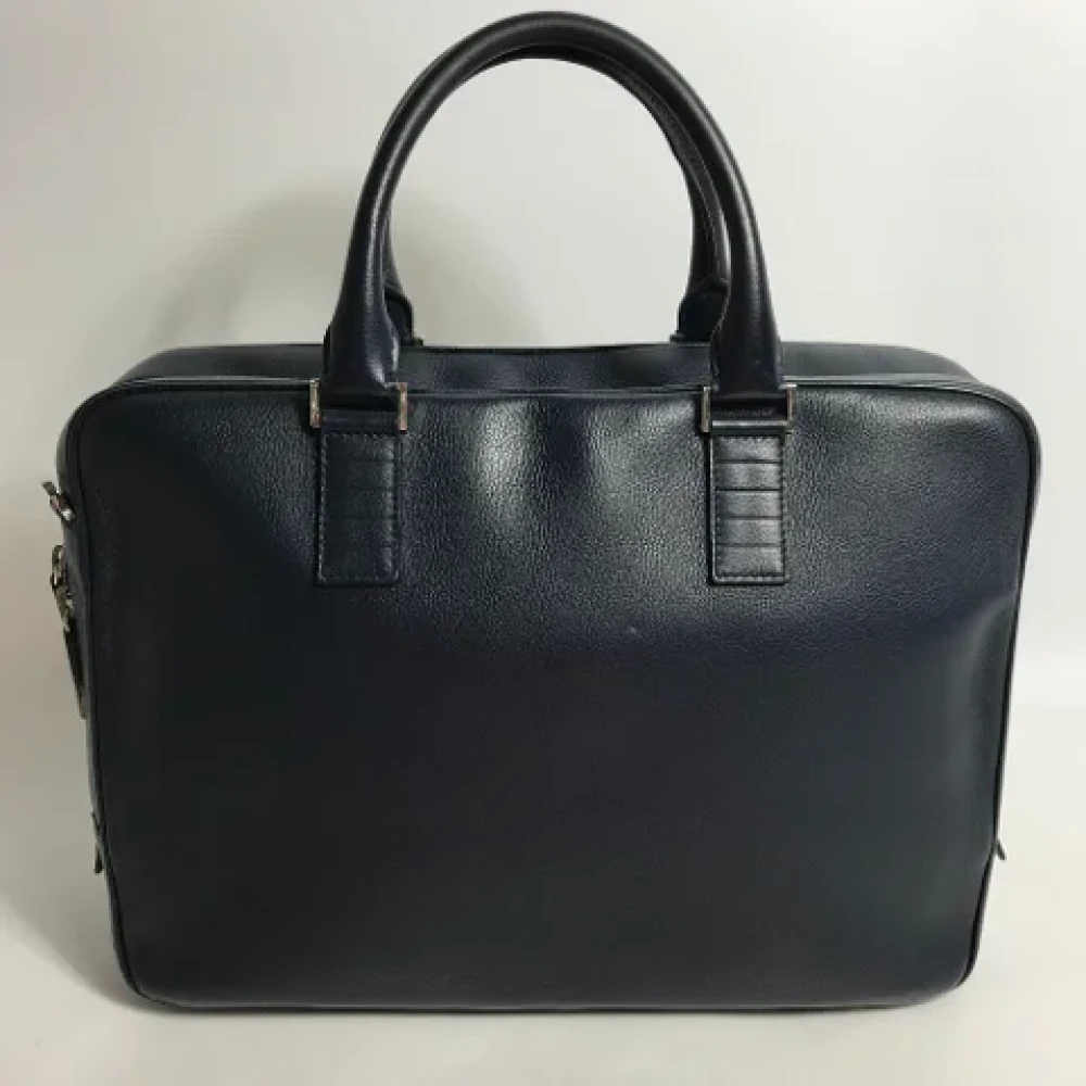 Dior Vintage Pre-owned Leather dior-bags Blue Heren