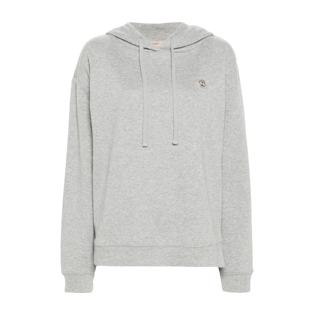 Twinset Grijze Katoenen Hoodie met Logo Gray Dames