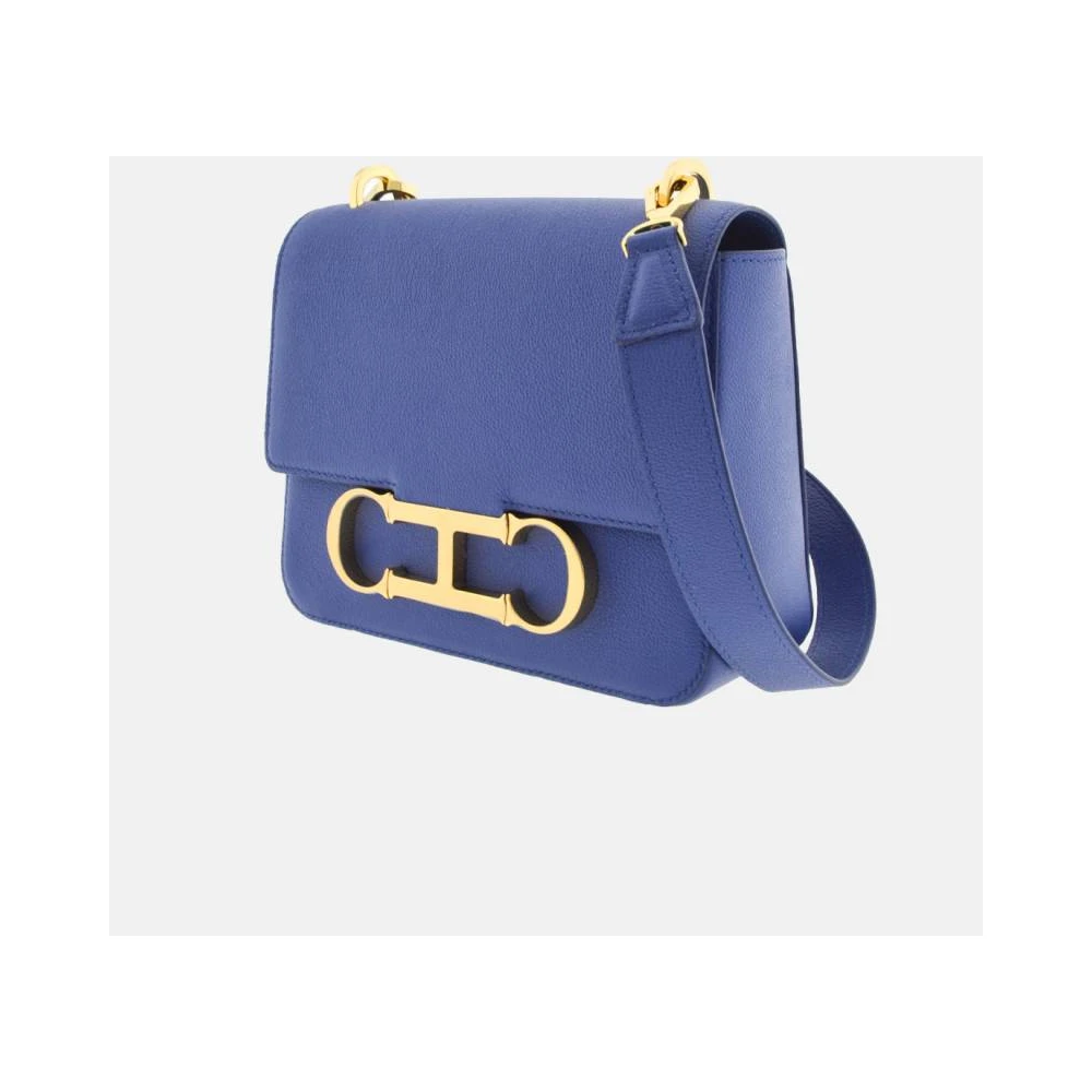 Carolina Herrera Blauwe Initials Insignia Leren Tas Blue Dames