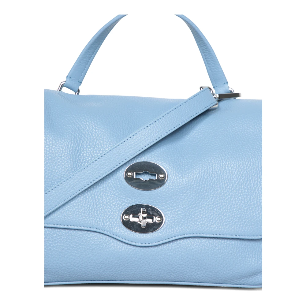 Zanellato Blauwe Leren Tas met Hefslot Blue Dames