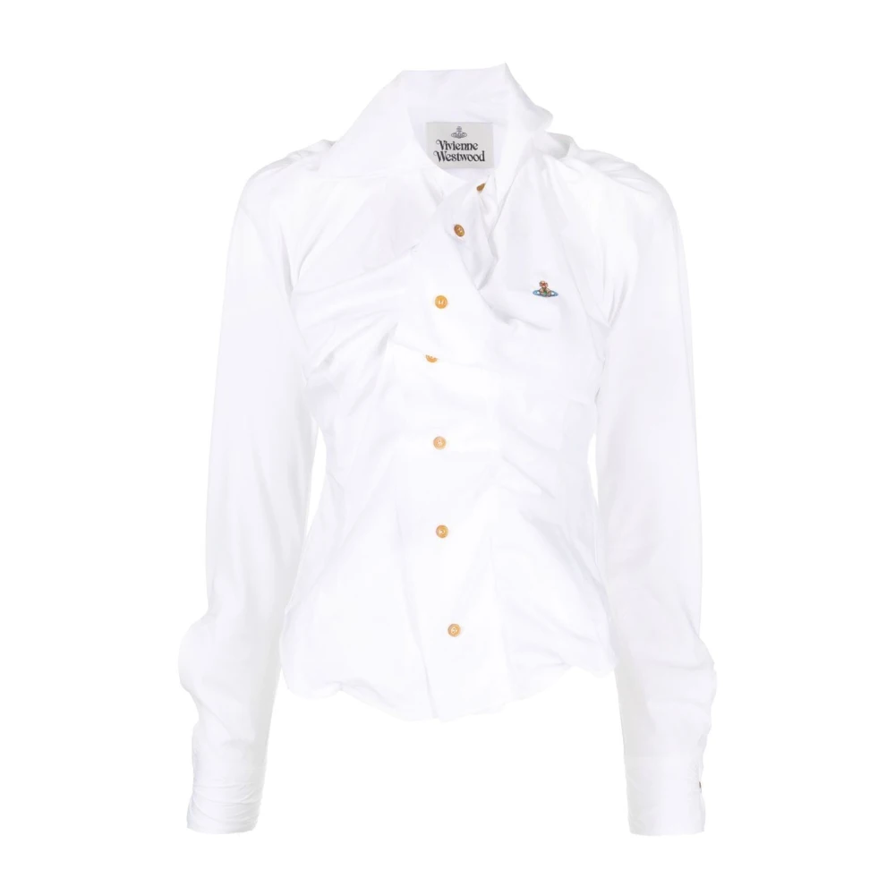 Vivienne Westwood Vit Bomullsskjorta med Orb Logo White, Dam