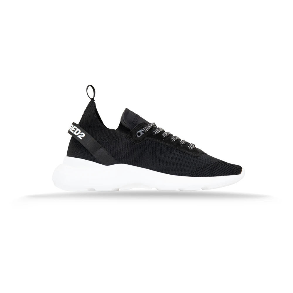 Dsquared2 Men's Black Lace-Up Trainers Stylish Design - Sneakers - 11 Uk - Shoes