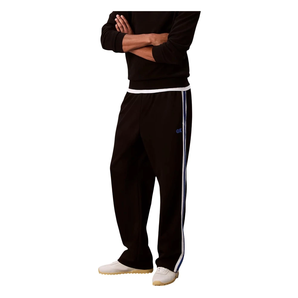 Calvin Klein Jeans Black Stretch Twill Track Trousers - Male - Sweatpants - Xl - Trousers