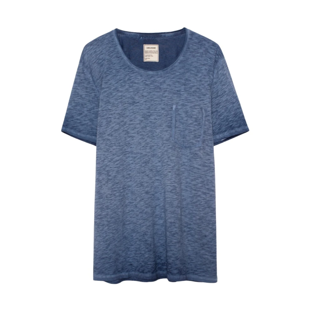 Zadig & Voltaire Blauwe Toby Koud geverfde T-shirt Blue Heren