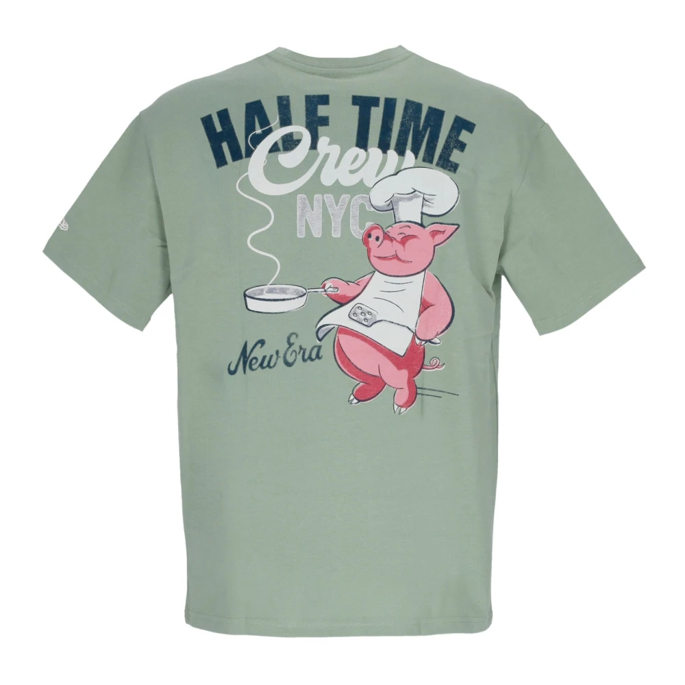 new era Groene Half Time Tee Heren T-shirt Green Heren