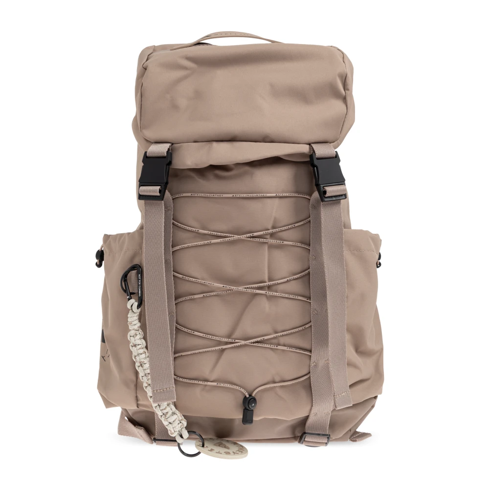 Adidas By Stella Mccartney Women's Beige Logo Backpack - Backpacks - One Size - Sport