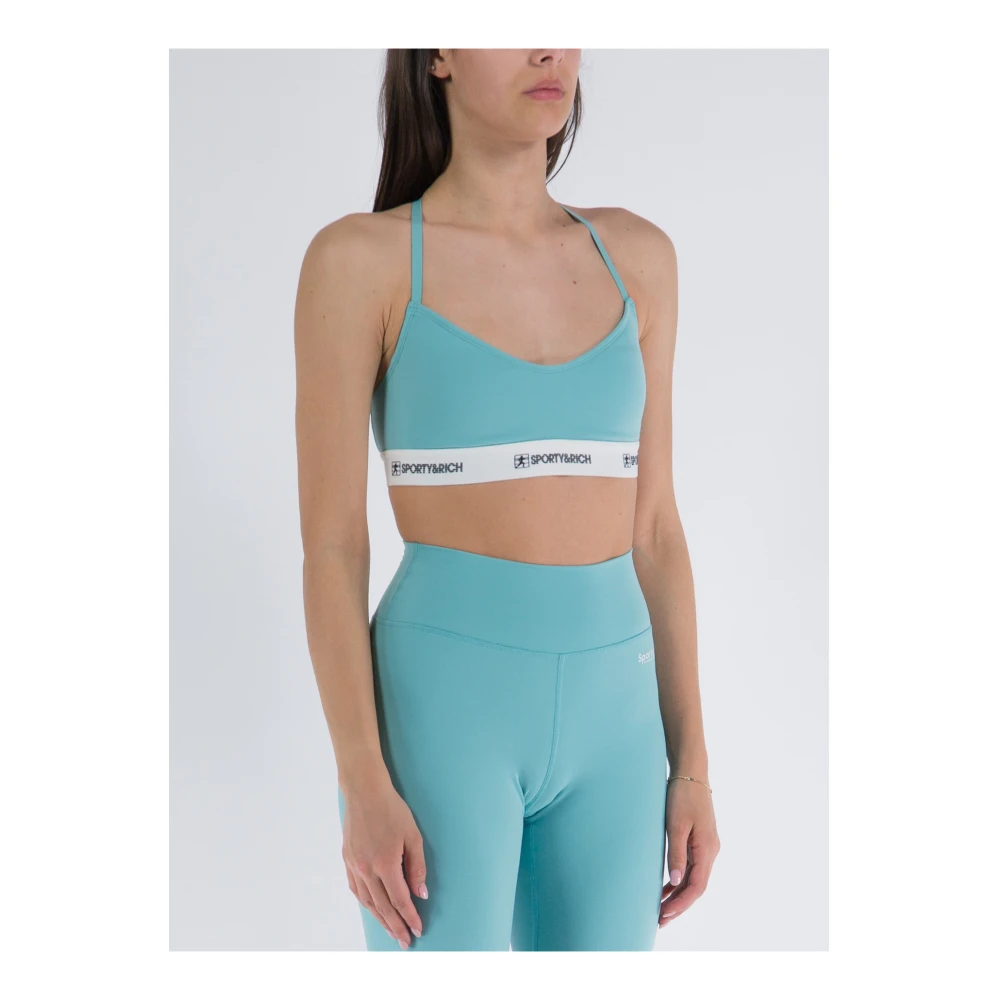 Sporty & Rich Elastische Band Sport Top Paradijs Blue Dames