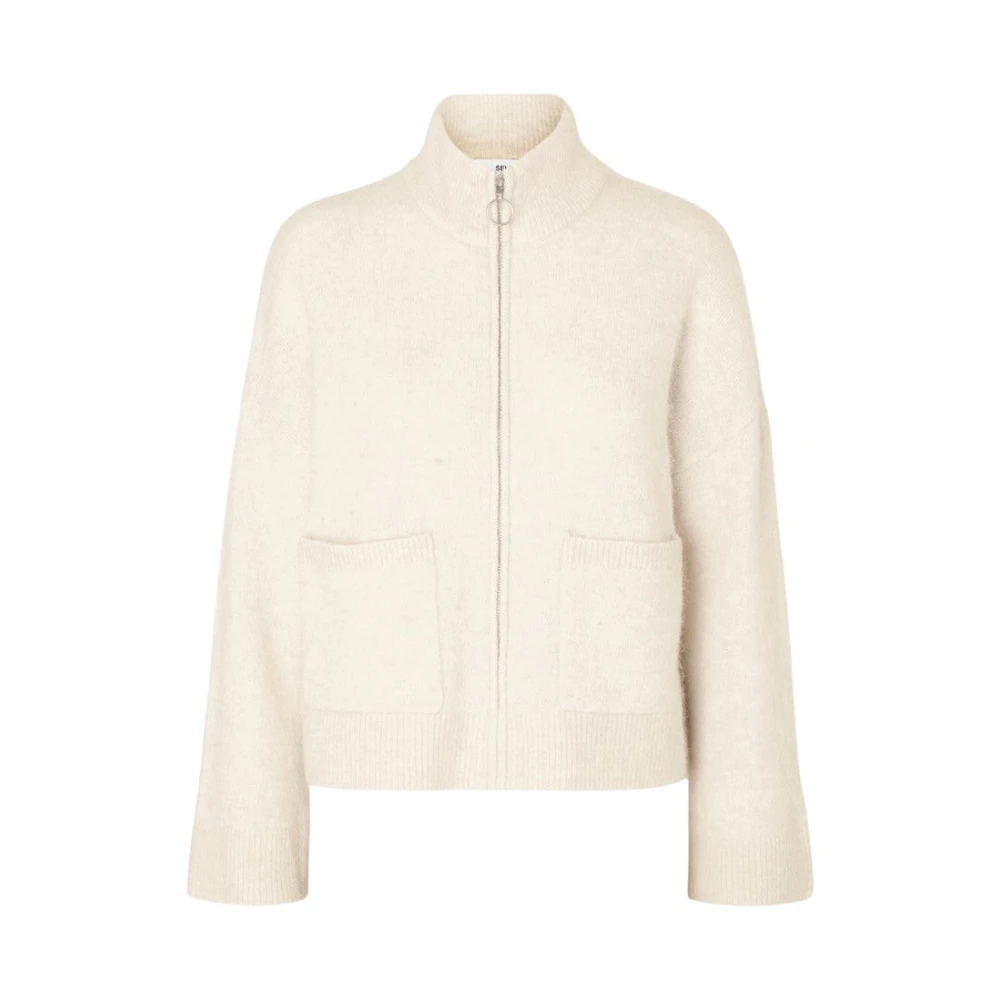 Sia Ras LS Knit Zipper Cardigan - Birch Melange