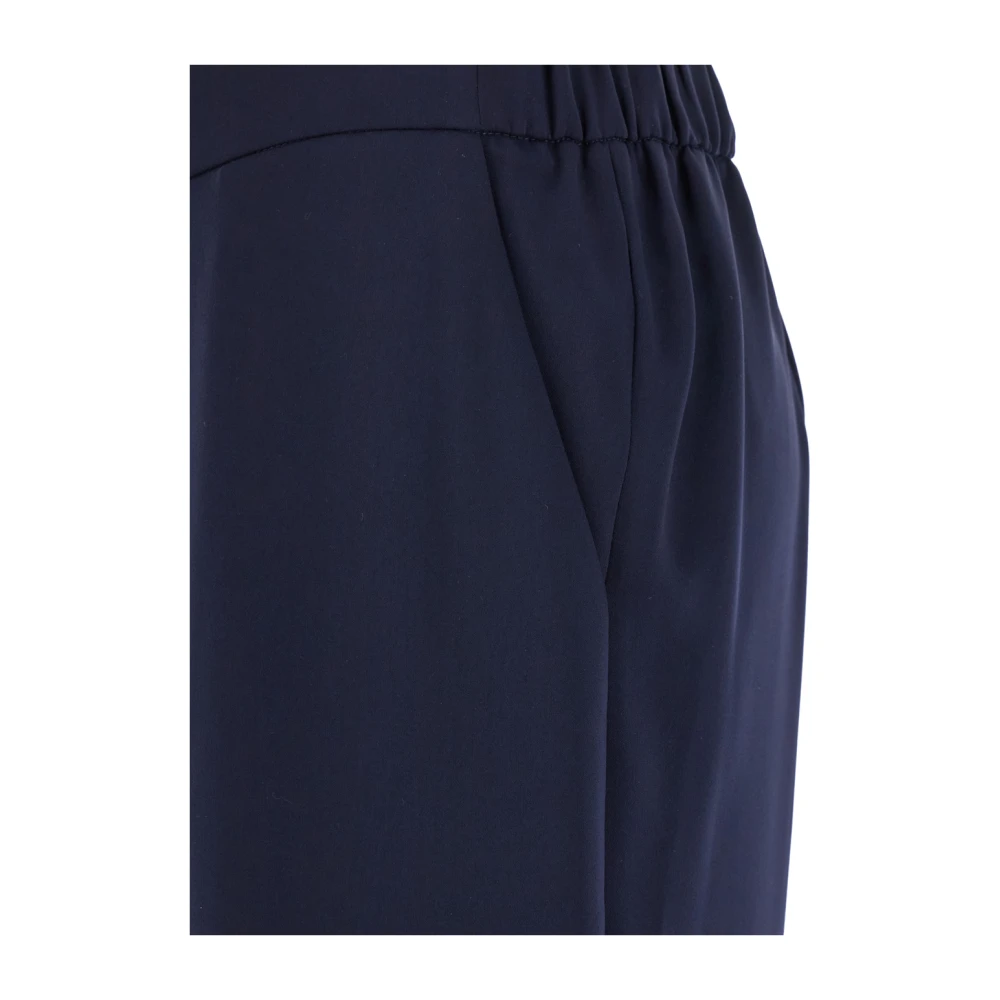 P.a.r.o.s.h. Blauwe Elastische Taille Tech Stof Broek Blue Dames