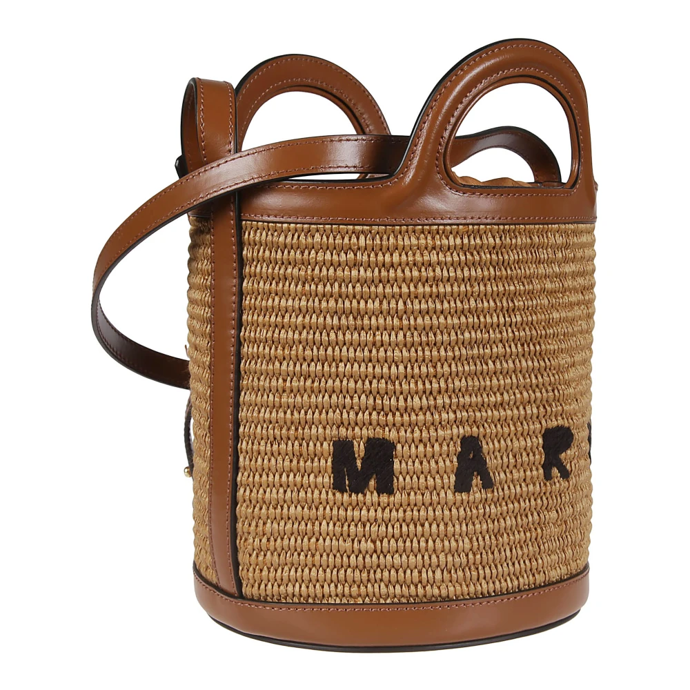 Marni Tropicalia Mini Bucket Tas Brown Dames