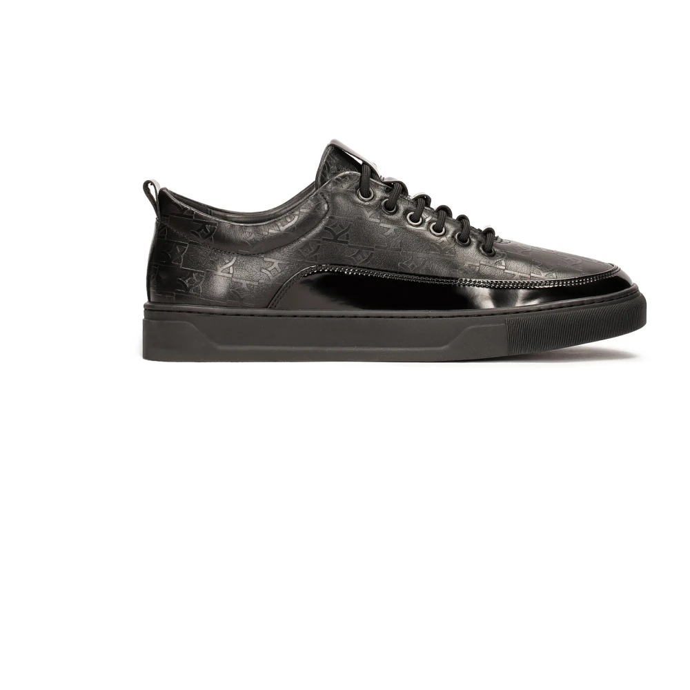 Kazar Zwarte sneakers met reliëfpatroon Heren Schoenen