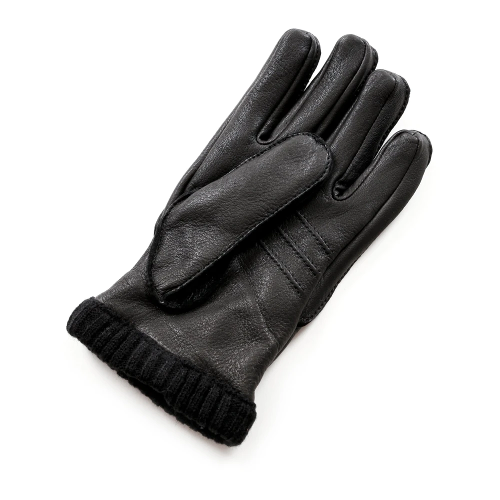 Hestra Hertenleren handschoenen met fleecevoering Black Heren