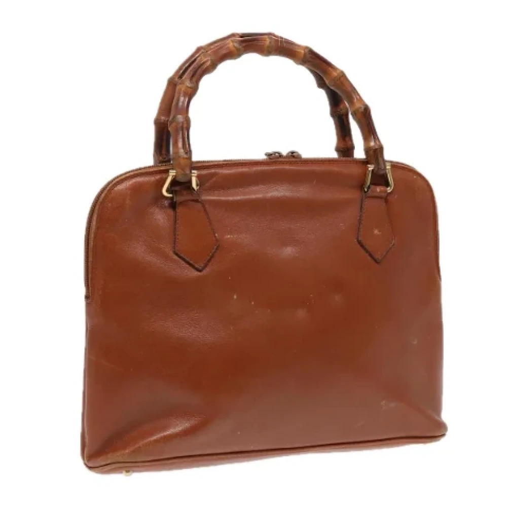 Gucci Vintage Pre-owned Leather handbags Brown Dames