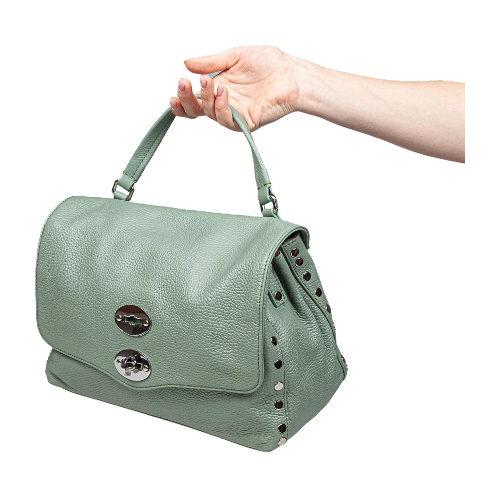 Zanellato Groene leren schoudertas Twist Lock Green Dames