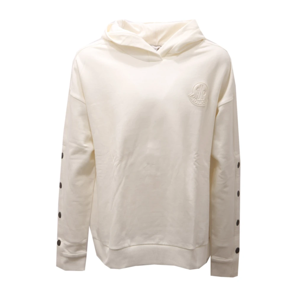 Moncler White Kids Sweatshirts, Male, 12 Y, Logo Sweatshirt