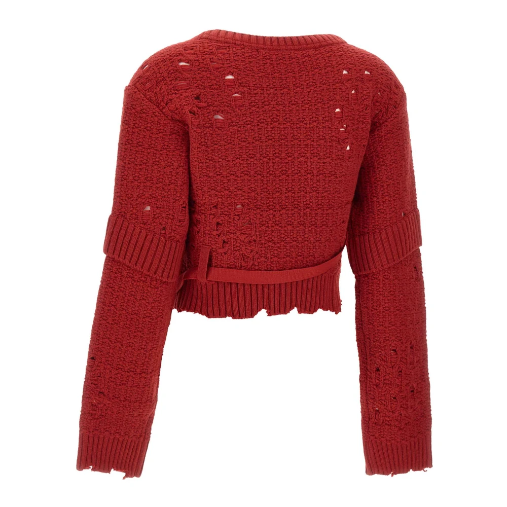 Andersson Bell Rode Wol Kasjmier Trui Mora Strap Red Dames