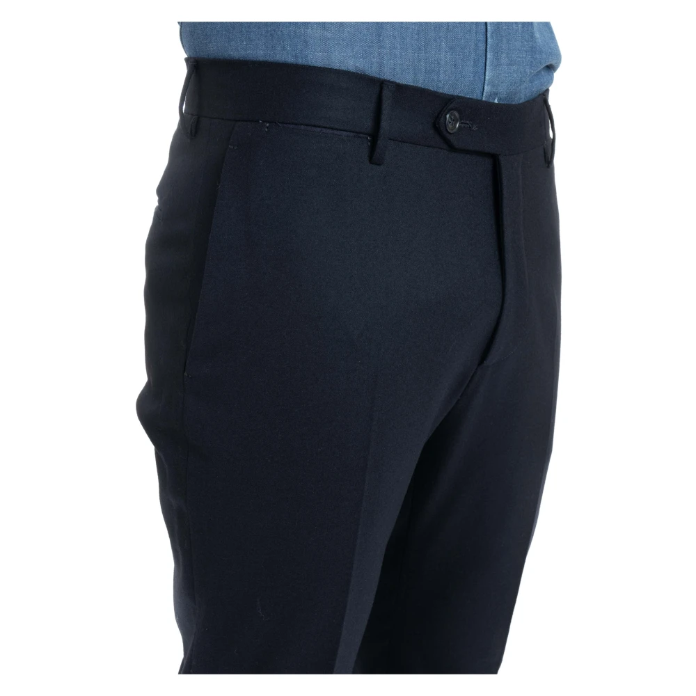 Tagliatore Blauwe Flanellen Jurk met Zakken Blue Heren