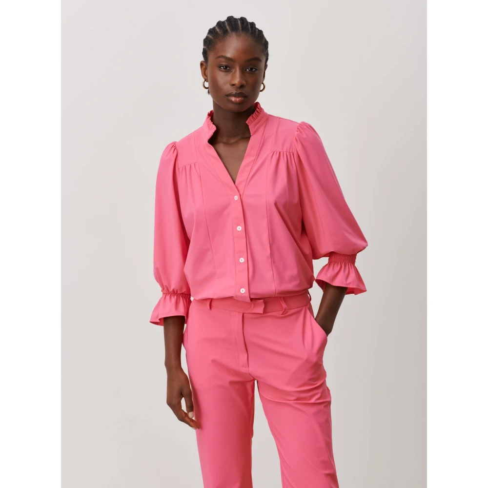 Jane Lushka Stijlvolle Olivia Blouse in Roze Pink Dames