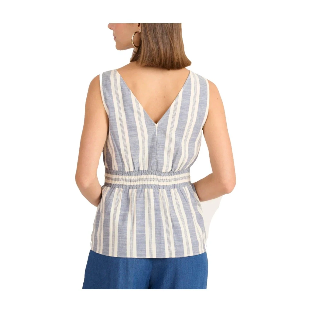 Naf Bohemian Chic Geborduurde Shirt Blue Dames