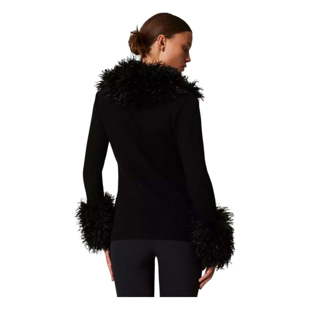 Twinset Stijlvolle Gebreide Vest voor Vrouwen Black Dames