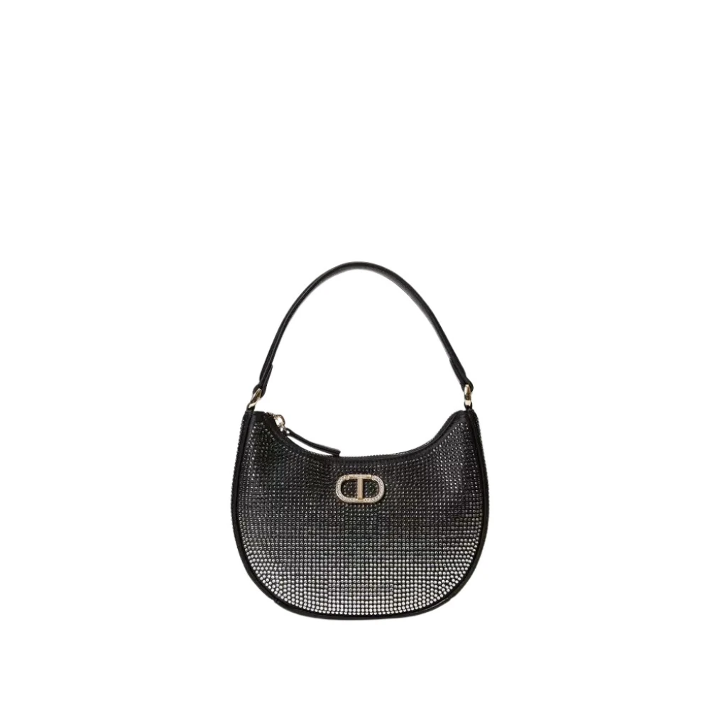 Twinset Hobo Moon Tas met Strass Black Dames