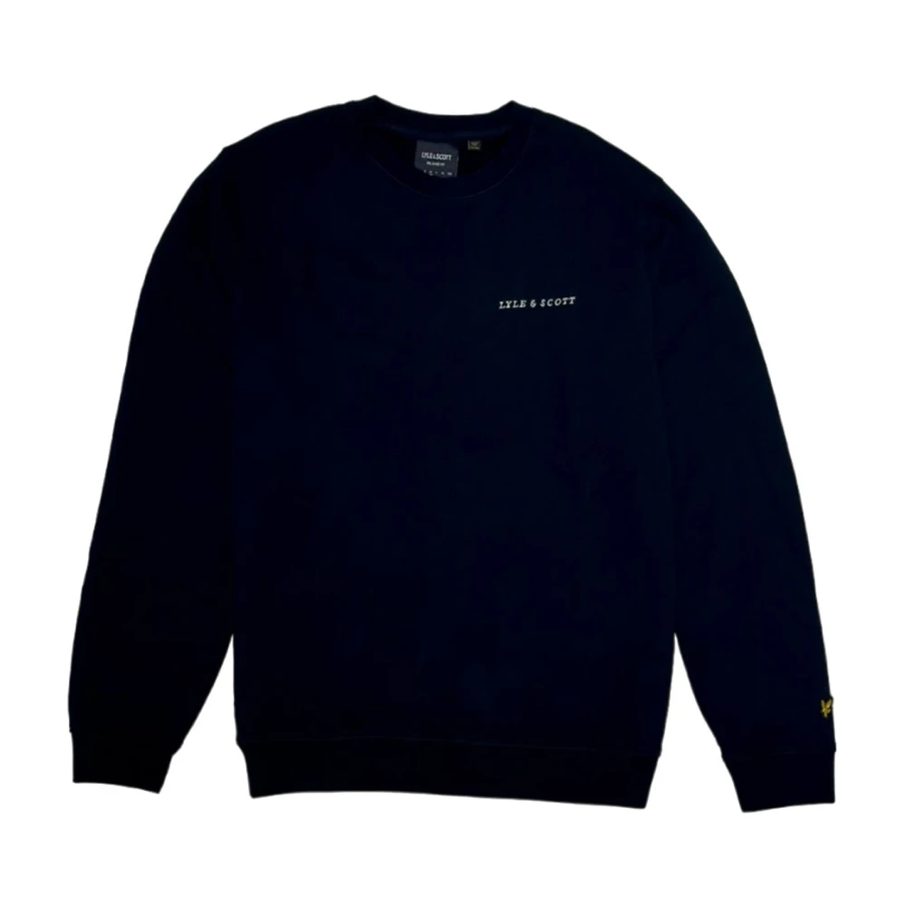 Lyle & Scott Geborduurde Crew Neck Sweater Zwart Black Heren