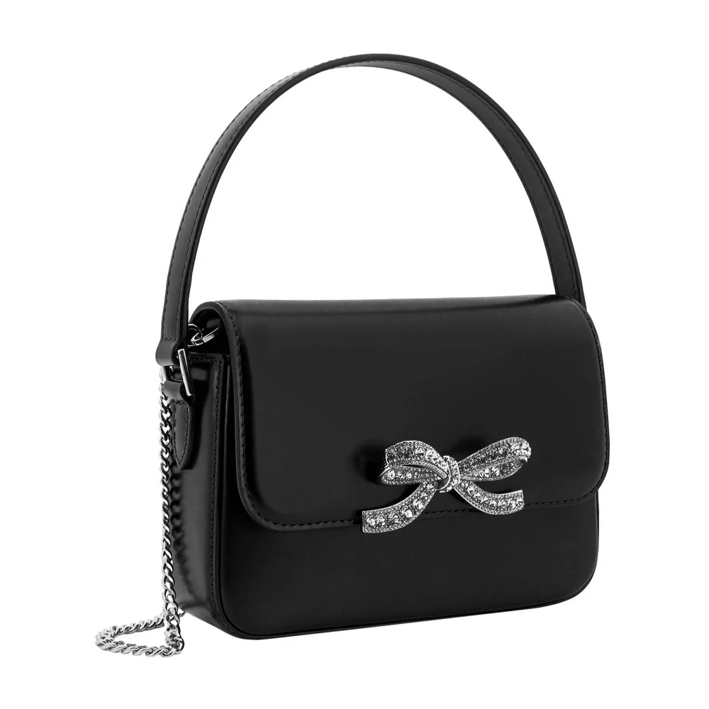 Self Portrait Zwarte handtas met strass en klep Black Dames