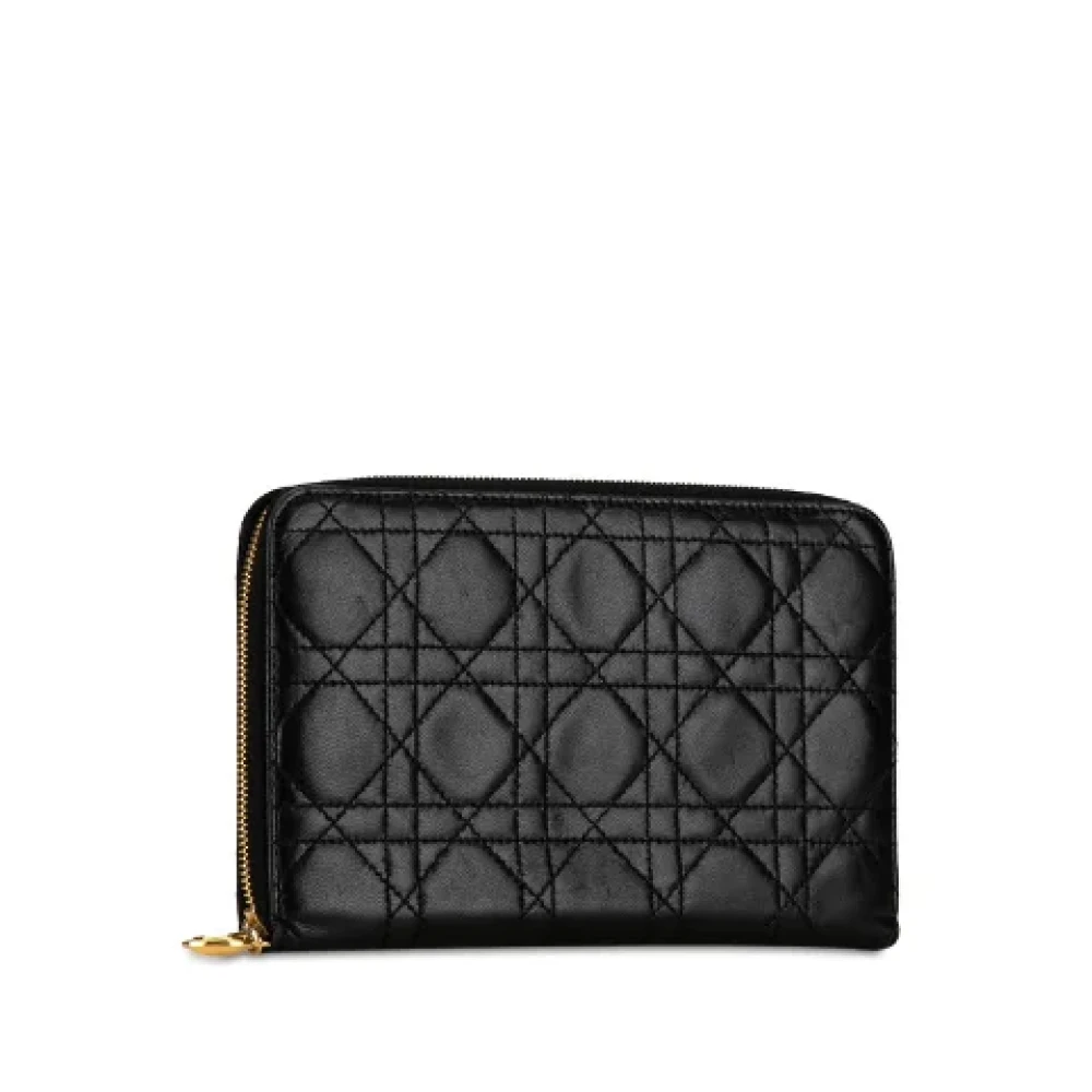 Dior Vintage Pre-owned Leather wallets Black Dames